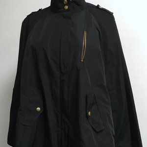 Marina Rinaldi black rain poncho jacket L
